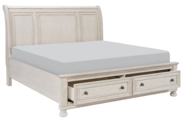 Homelegance® Bethel Wire-Brushed White Queen Storage Sleigh Platform Bed-3