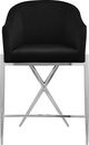 Meridian Furniture Xavier Black/Chrome Velvet Counter Stool-2