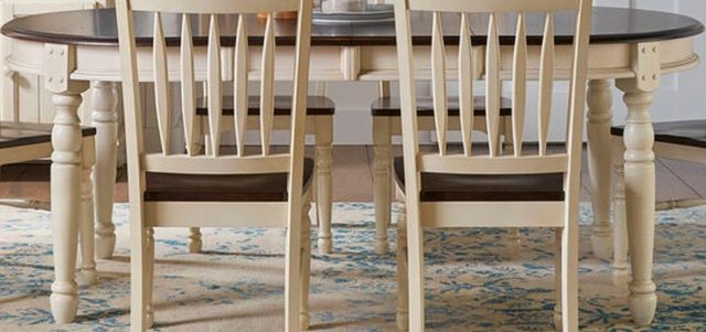 A-America® British Isles Cocoa Bean Extendable Leg Dining Table with Chalk Base-0