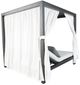 CabanaCoast® Customizable Muse Aluminum Outdoor Cabana Daybed with 3 Curtain-3