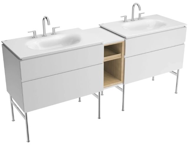 American Standard Studio® S Polished Chrome 8" Widespread 2-Handle Bathroom Faucet with Lever Handles-3