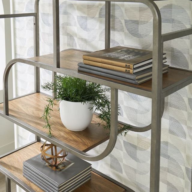 Signature Design by Ashley® Jaddon Antique Silver/Brown Bookcase-3