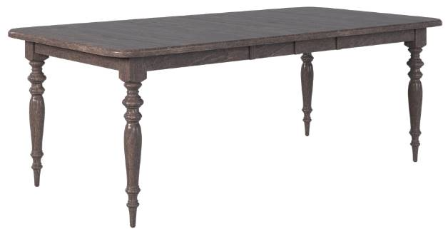 Country View Woodworking Customizable Geneva Wormy Maple Top 42" Dining Table with 2-Leaves and Brown Maple Base