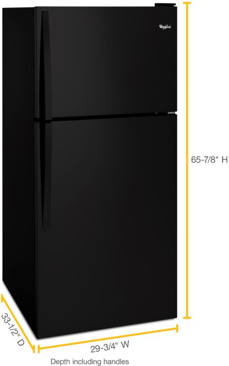 Whirlpool® 30" 18.2 Cu. Ft. Black Top Freezer Refrigerator-1