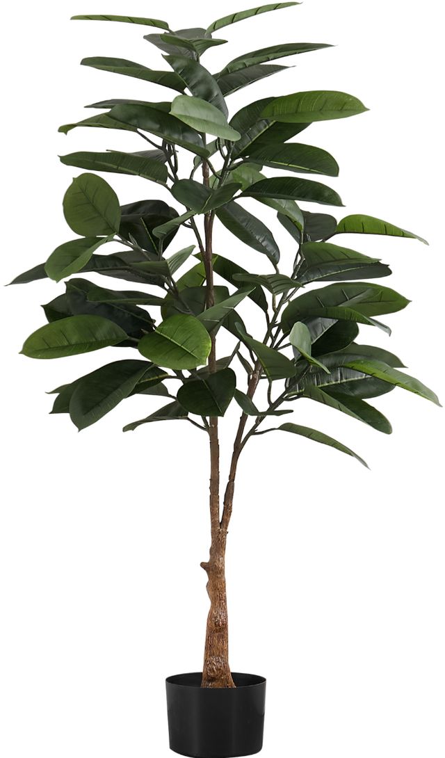 Monarch Specialties Inc. Green/Black 52" Tall Artificial Potted Rubber Tree-0