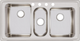 Elkay Lustertone® Classic Lustrous Satin 43" x 22" x 10" 4-Hole Triple Bowl Drop-In Sink-1