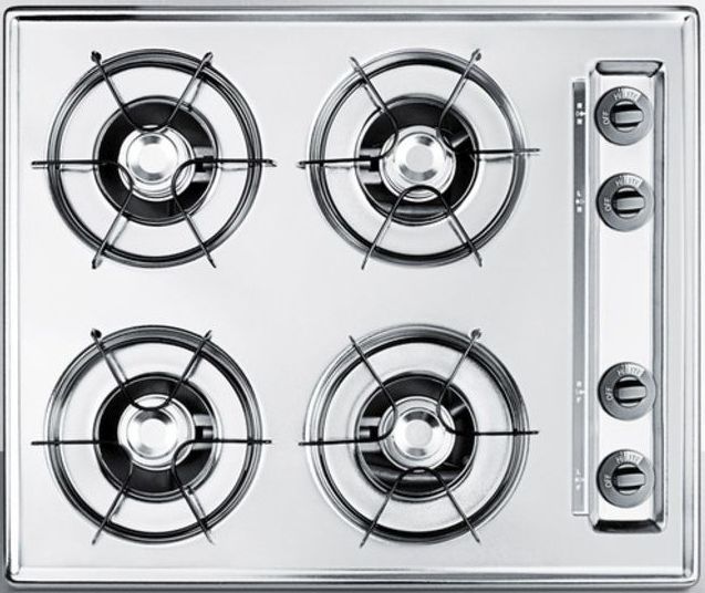 Summit® 24" Chrome Gas Cooktop-0