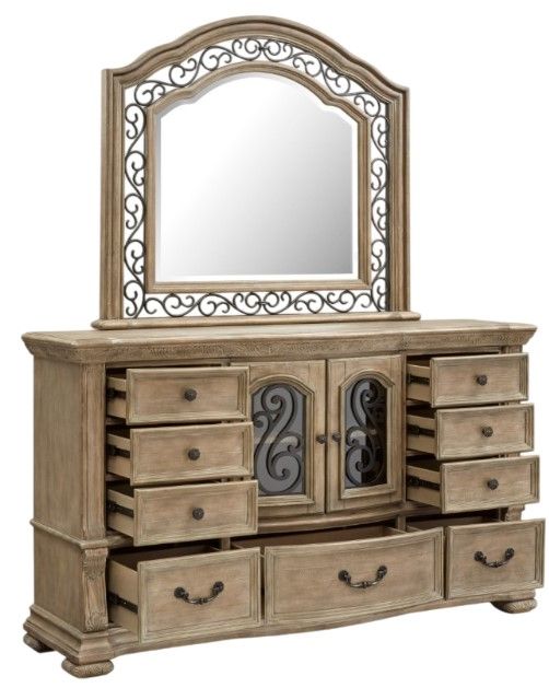 Magnussen Home® Marisol Graphite Dresser and Shaped Mirror-1