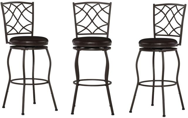 Linon Karla 3-Piece Brown Adjustable Stool Set-0