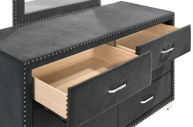 Coaster® Melody Gray 6-Drawer Upholstered Dresser and Mirror-1