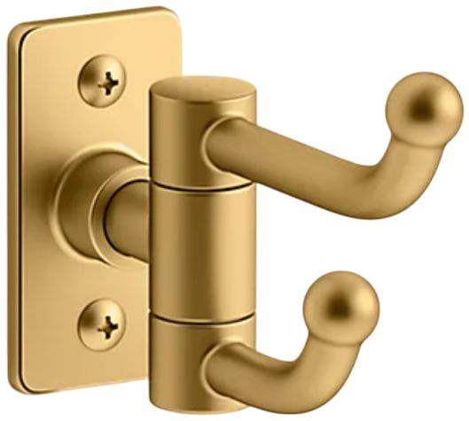 KOHLER® Castia™ by Studio McGee Vibrant Brushed Moderne Brass Double Robe Hook-0