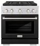 ZLINE Paramount 30" 4.2 Cu. Ft. Stainless Steel Gas Range with 4 Burner DuoPro™ Cooktop and Convection Gas Oven with Black Matte Door-0