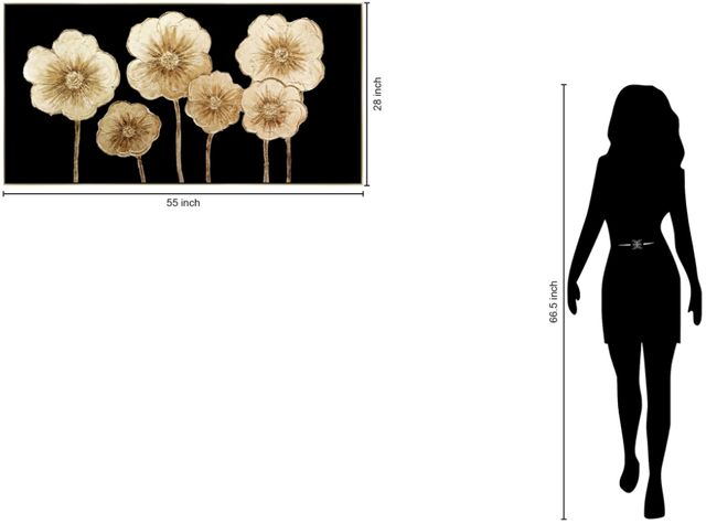 Classy Living Golden Petal Symphony Wall Art-2