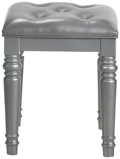 New Classic® Home Furnishings Valentino Silver Vanity Stool-3