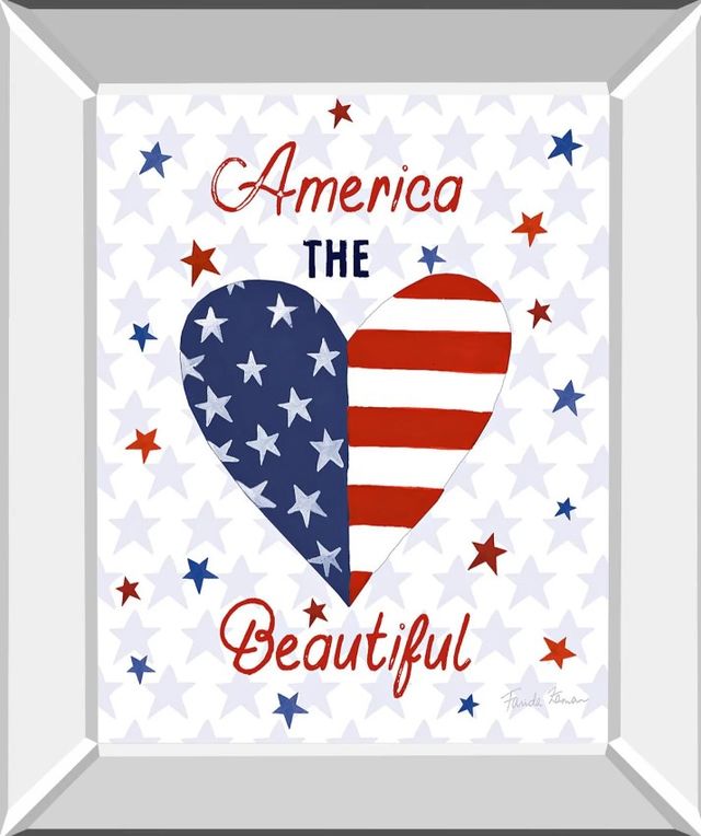 Classy Art America the Beautiful II by Farida Zaman Mirror Framed Wall Art-0