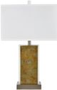Crestview Collection Isla Antique Gold/Satin Nickel/White Table Lamp-0