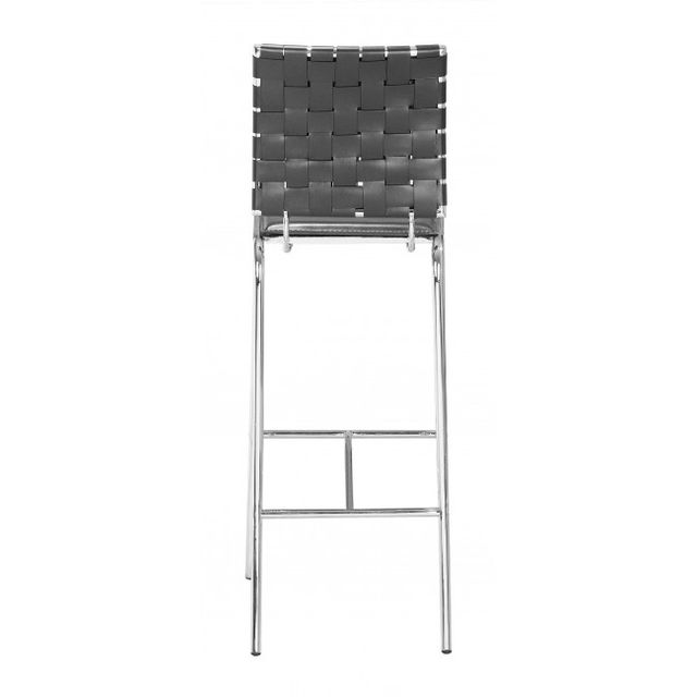 Zuo® Modern Criss Cross Black Bar Chair-2