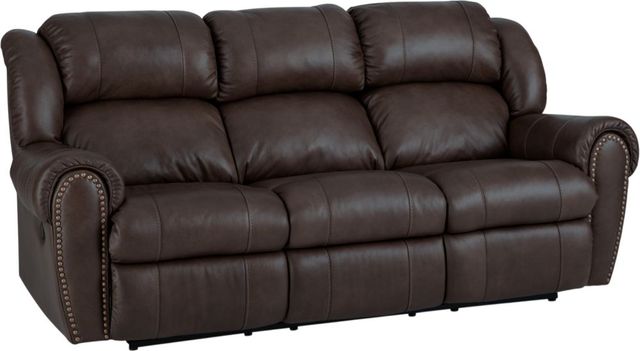 HomeStretch Laredo Dark Brown Leather Manual Reclining Sofa-0