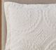 Olliix by Madison Park Arya Ivory Full/Queen Embroidered Medallion Faux Fur Ultra Plush Comforter Mini Set-1