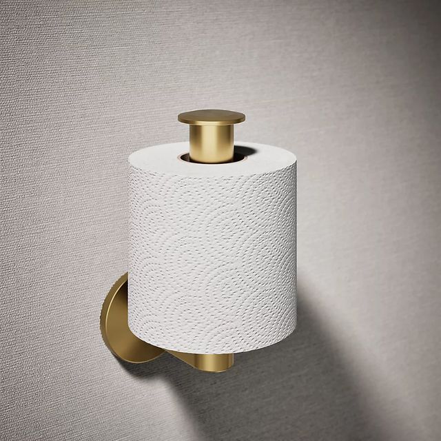 KOHLER® Components® Vibrant Brushed Moderne Brass Vertical Toilet Paper Holder-1
