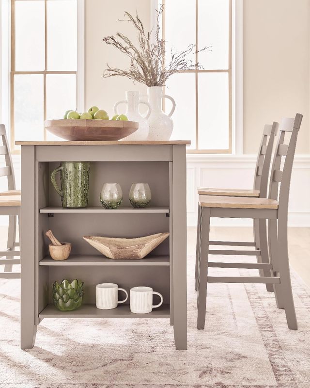 Signature Design by Ashley® Gesthaven Natural Rectangular Counter Table with Gray Base-2