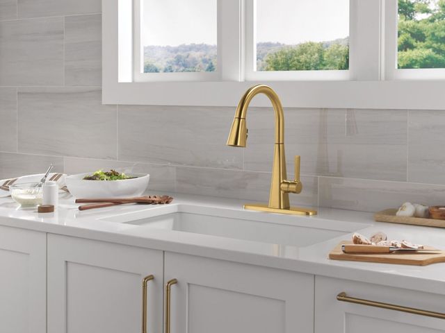 Delta Lenta® Brushed Gold Single Handle Kitchen Faucet-2