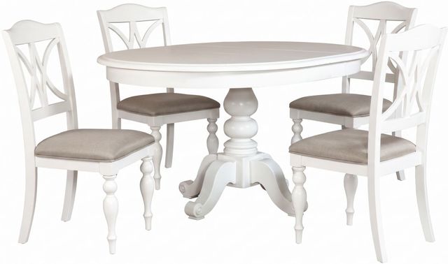 Liberty Furniture Summer House 5-Piece Gray/Oyster White Pedestal Dining Set-0