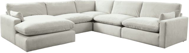 Signature Design By Ashley® Sophie 5-Piece Ivory Left-Arm Facing Sectional and Chaise-0
