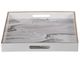 A & B Home Effra 2-Piece White Marbled Rectangular Tray Set-1