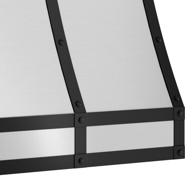 Zephyr Designer Collection 36'' x 18'' Matte Black Duct Cover Banding Kit-2