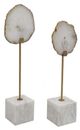 A & B Home 2-Piece White/Gold Agate Decorative Statuaries Set-0