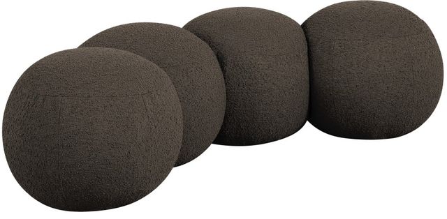 Meridian Furniture Apollo Brown 65" Boucle Fabric Upholstered Bench-0