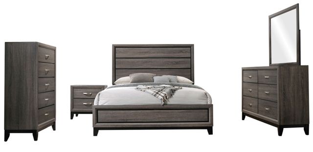 Coaster® Watson 5-Piece Gray Oak King Bedroom Set-0