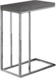 Monarch Specialties Inc. Grey Top Accent Table with Chrome Metal Base -0