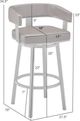 Armen Living Tyler Cream/Walnut Swivel Counter Stool-4