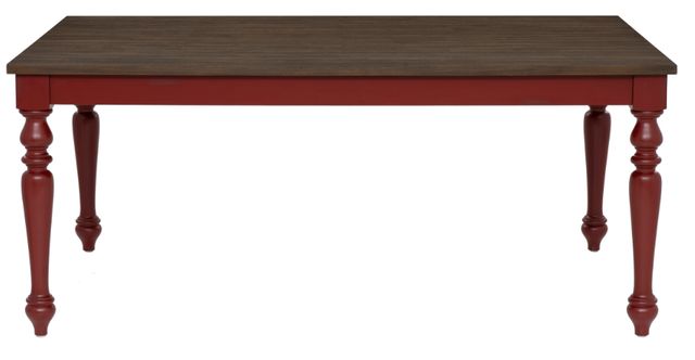 Powell® Trimble Brown Dining Table with Red Base-3