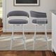 Armen Living Chelsea Silver/Slate Gray Swivel Counter Stool-2