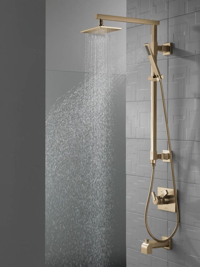Delta Universal Showering Components Lumicoat® Champagne Bronze Emerge® 26" Angular Shower Column-2