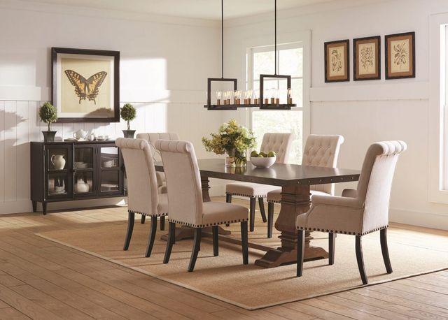 Coaster® Alana Cream Upholstered Dining Arm Chair-3