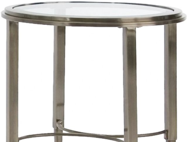 Decor-Rest® Furniture LTD Kelisha Glass Top Side Table with Antique Brass Base-1