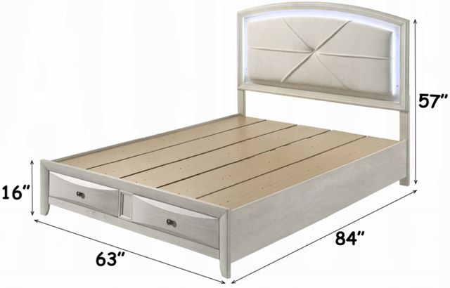 ACME Furniture Ramondi Antique White Queen Storage Panel Bed-3