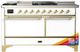 Ilve® Majestic III 60" Custom Pro Style Dual Fuel Natural Gas 7 Burners Range with Solid Door and Brass Trim-0