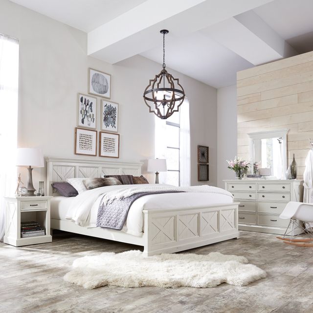 homestyles® Seaside Lodge Hand-Rubbed White King Bed-2