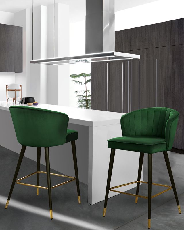 Meridian Furniture Cassie Green Velvet Counter Stool-3
