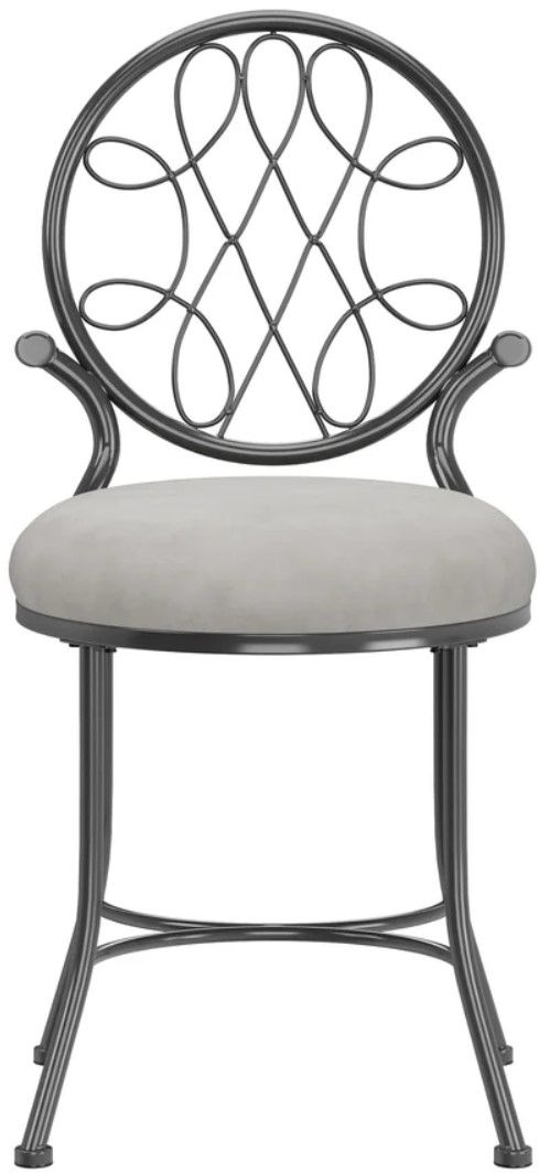 HH2 Home O'Malley Gray Vanity Stool-1