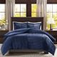 Olliix by Madison Park Parker Navy King/California King Corduroy Plush Comforter Mini Set-0