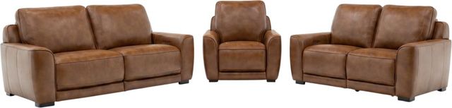 Liberty Furniture Blake 3-Piece Venetian Honey Leather Power Reclining Living Room Seating Set-0