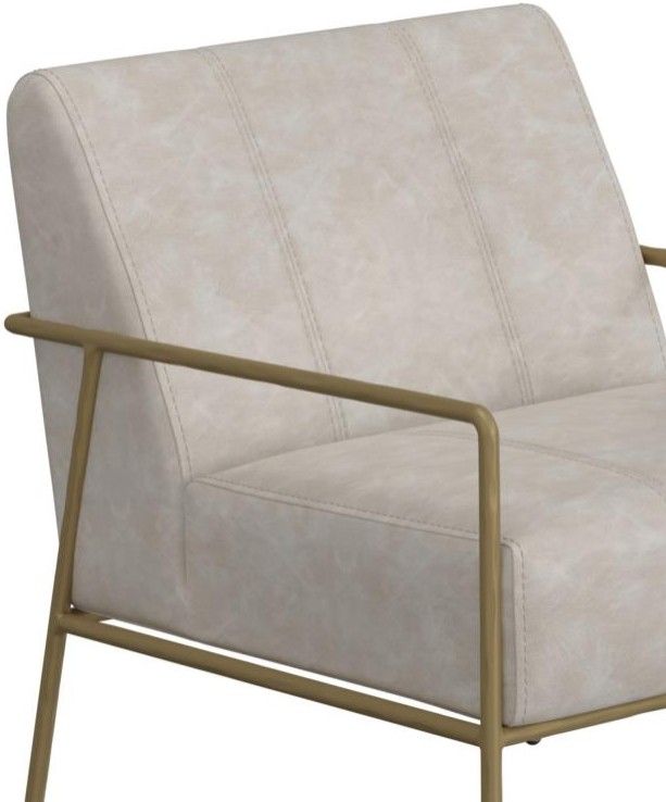 International Furniture Direct Aragon Ivory/Gold Accent Chair-3