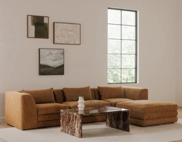 Moe's Home Collection Lowtide Amber Glow Ottoman-3
