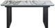 Mazin Furniture Barcelona Gray Faux Marble Dining Table with Black Metal Base -1
